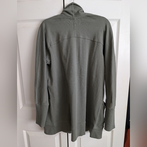 PACT Organic Cotton Shawl Collar Cardigan Moss Green Size Medium - Picture 5 of 7